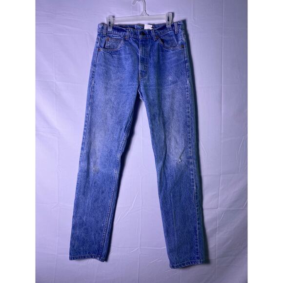 Vintage 80s Levi's Blue Denim Orange Tag Straight Leg 5-Pockets Men's Size 33x33 - Picture 1 of 3